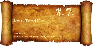 Neu Tamás névjegykártya